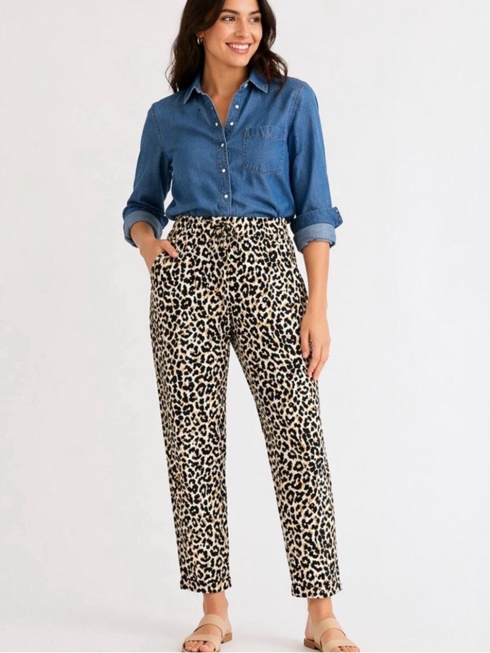 J. Crew Black and White Leopard Print Skirt